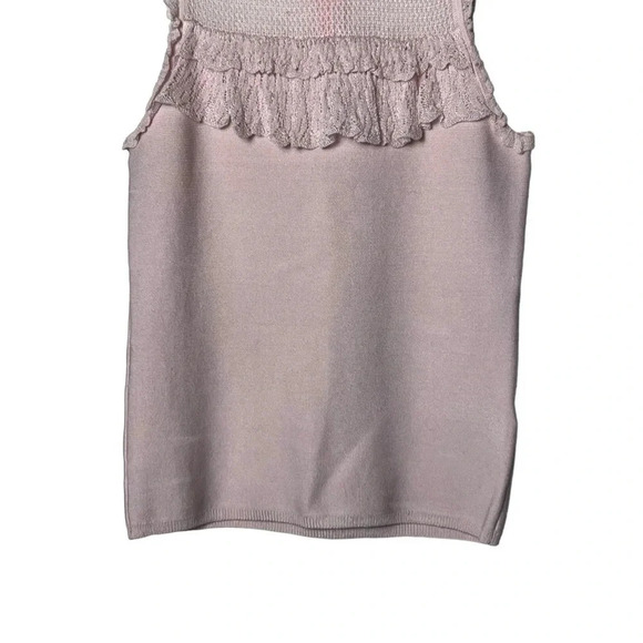 COPY - 1725. WHITE HOUSE BLACK MARKET SLEEVELESS KNITTED TOP PALE PINK IN COLOR… - Picture 5 of 10